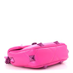 Nappa Lacquer Monochrome Small Roman Stud Shoulder Bag Pink PP