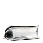 Metallic Patent Micro-Cannage Baby Diorama Flap Bag Silver
