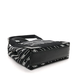 Cotton Canvas Calfskin Logo Print Navy Cabas XS Black White