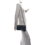 Lambskin Quilted Small Art Nouvelle Flap Bag Navy
