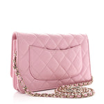 Caviar Quilted Wallet on Chain WOC Light Pink