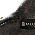 Triomphe Logo Canvas Checker Belt Bag Black