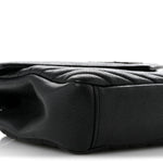 Sheepskin Matelasse Chevron Monogram Medium College Bag Black