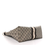 GG Plus Monogram Web Tote Dark Brown