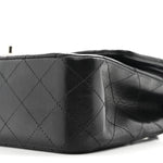 Lambskin Quilted Medium Double Flap Black