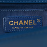 Calfskin Quilted Medium Boy Top Handle Flap Blue
