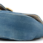 Denim Matelasse Mini Pearly GG Marmont Shoulder Bag Blue