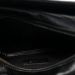 Metallic Crumpled Goatskin Quilted Small Gabrielle Hobo Black Gold