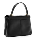 Natural Smooth Calfskin Mini Rodeo Top Handle Handbag Black