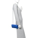 Lambskin Quilted Clutch with Chain Blue