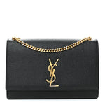 Grain De Poudre Medium Classic Monogram Kate Satchel Black