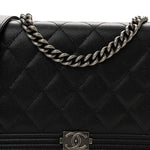 Caviar Quilted Boy Wallet On Chain WOC Black