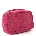 Lizard Quilted Tassel Clutch Pink