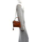 Vegetable Tanned Lambskin Mini Rodeo Top Handle Handbag Tan Cowboy