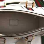 Koi Calfskin Web Mini Bauletto Duffle Top Handle Bag Mystic White