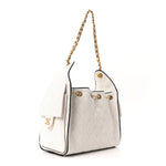 Braided Raffia Calfskin Quilted Small Chanel 25 Handbag White Black