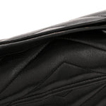 Grain de Poudre Calfskin Y Quilted Monogram Medium Loulou Chain Satchel Black