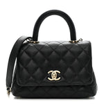 Caviar Quilted Extra Mini Coco Handle Flap Black