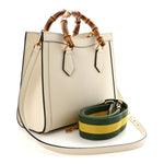 Wonka Grain Calfskin Small Diana Tote Bag Mystic White