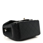 Lambskin Quilted Mini Square Flap Black