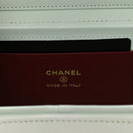 Shiny Caviar Preppy Coco Long Vanity With Strap Light Blue