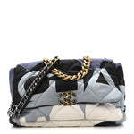 Silk Maxi Scarf Chanel 19 Flap Black Blue White