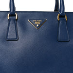 Saffiano Lux Large Galleria Double Zip Tote Bluette