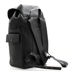 Calfskin Intrecciato Sassolungo Backpack Black Multicolor