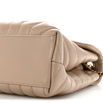 Calfskin Y Quilted Monogram Medium Loulou Chain Satchel Dark Beige