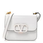 Smooth Calfskin Small VSling Shoulder Bag White
