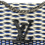 Calfskin Epi Smock Louise MM Chain Clutch Blue White Black