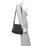Grained Calfskin Medium Jennifer Crossbody Bag Brown