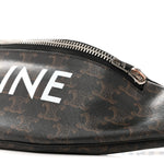 Triomphe Logo Canvas Checker Belt Bag Black