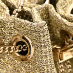 Metallic Woven Bon Bon Bag Champagne