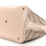 Calfskin Laser Cut Tote Sable