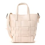 Smooth Calfskin Odita Mini Modern Lattice Bucket Bag Off White