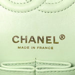 Caviar Quilted Small Double Flap Light Green