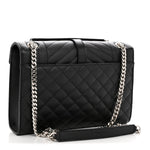 Grain De Poudre Textured Mixed Matelasse Triquilt Medium Monogram Satchel Black