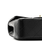 Lambskin Quilted Mini Top Handle Rectangular Flap Black