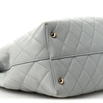 Caviar Quilted Shopping Tote Light Green