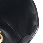 Shiny Aged Calfskin Quilted Waist Belt Bag Black