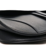 Grained Calfskin Saddle Bag Black