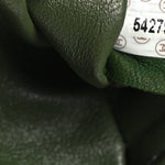 Suede Shearling Flap Clutch Green