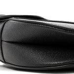 Grained Calfskin Saddle Bag With Strap Black