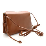 Smooth Lambskin Trio Crossbody Flap Bag Soft Tan