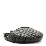 Lambskin Quilted Banane Waist Bag Fanny Pack Black