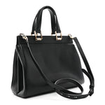 Grainy Calfskin Small Zumi Top Handle Bag Black