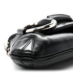 Nappa Vertical Matelasse Medium Maxi Horsebit Chain Shoulder Bag Black