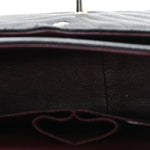 Caviar Chevron Quilted Jumbo Double Flap Black