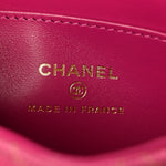 Denim Quilted Mini Nano Kelly Shopper Fuchsia